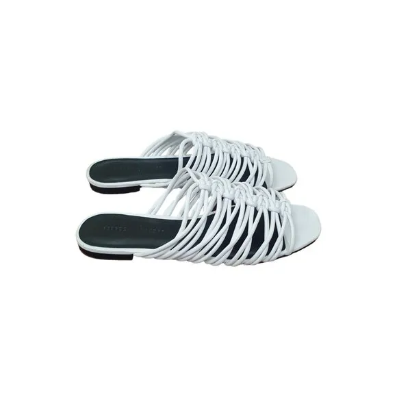 Rebecca Minkoff Slide Sandals Womens Size 8.5 White Maelynn Strappy