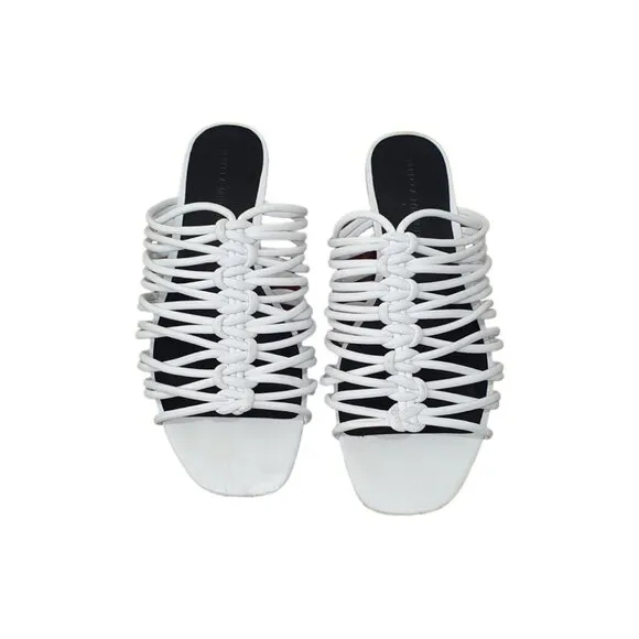 Rebecca Minkoff Slide Sandals Womens Size 8.5 White Maelynn Strappy