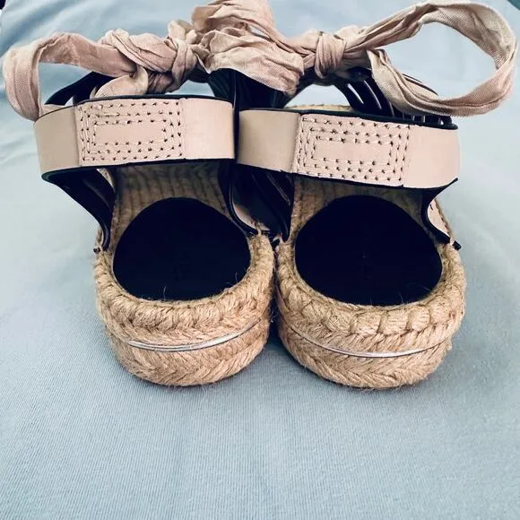 Rebecca Minkoff white leather flat espadrille sandals