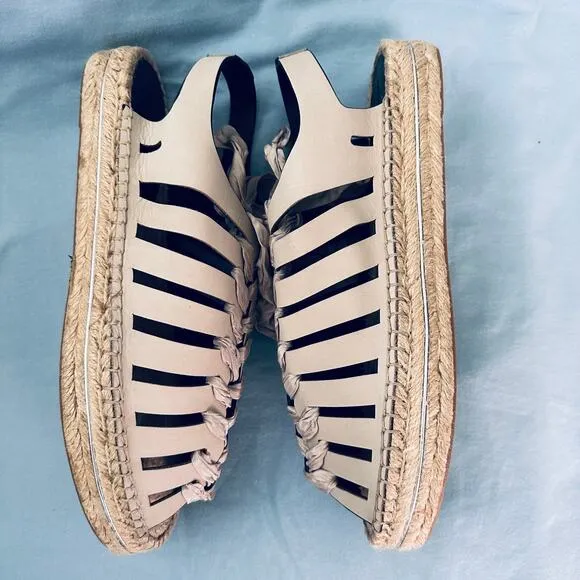 Rebecca Minkoff white leather flat espadrille sandals