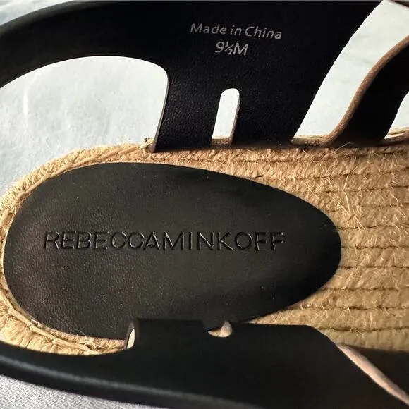 Rebecca Minkoff white leather flat espadrille sandals
