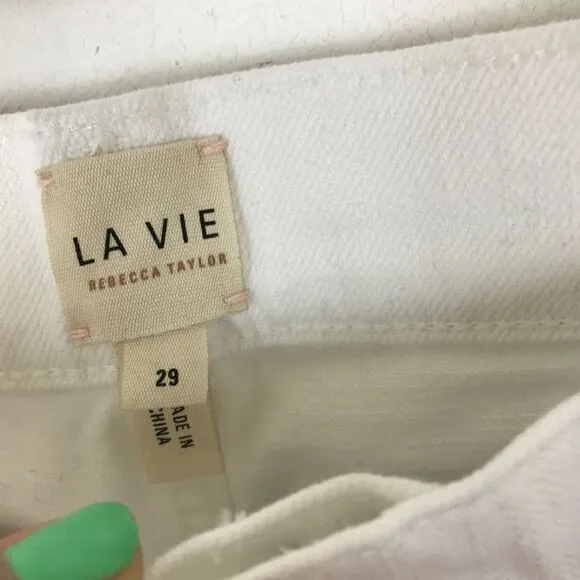 Rebecca Taylor La Vie Ines Kickboot Crop Jeans