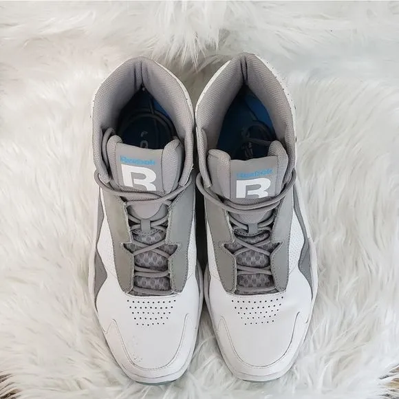 Rebook Sermon Basketball Sneakers Retro White/Gray/Blue Size 9.5