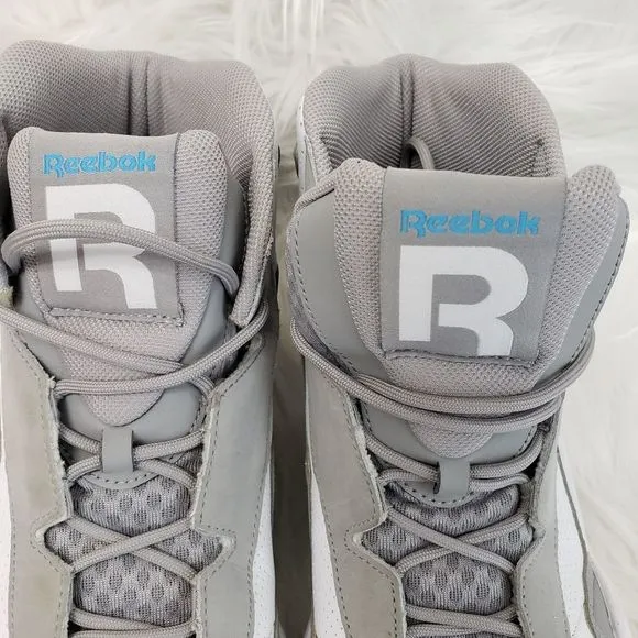 Rebook Sermon Basketball Sneakers Retro White/Gray/Blue Size 9.5