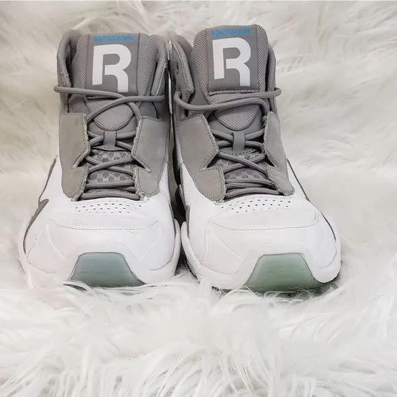 Rebook Sermon Basketball Sneakers Retro White/Gray/Blue Size 9.5