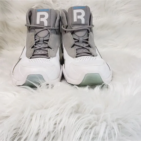 Rebook Sermon Basketball Sneakers Retro White/Gray/Blue Size 9.5