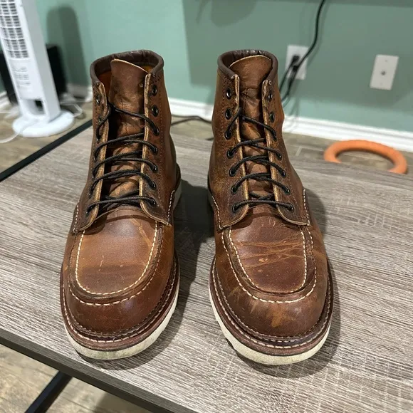 Red Wing Classic 1907 Moc Toe Boot Size 7.5 D Copper Rough and Tough