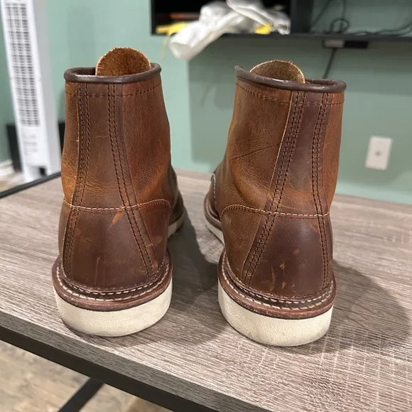 Red Wing Classic 1907 Moc Toe Boot Size 7.5 D Copper Rough and Tough