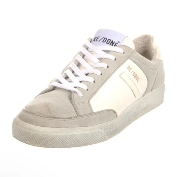 Re/Done 70s Low Top Sneakers in Gray and White – Size 39 (US 8.5)