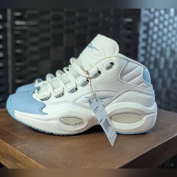 Reebok Question Mid “UNC Blue Toe” Size 7.5 Men’s – Allen Iverson Retro NEW
