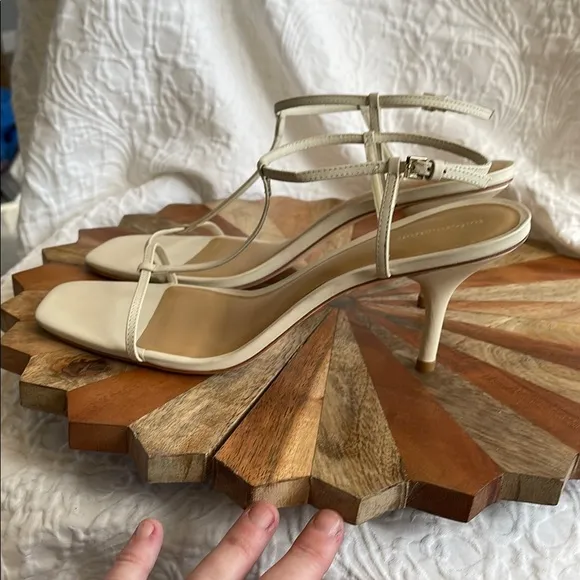 Reformation Ivory / cream Strappy Sandals with High Heel size 10