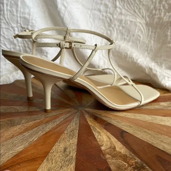 Reformation Ivory / cream Strappy Sandals with High Heel size 10