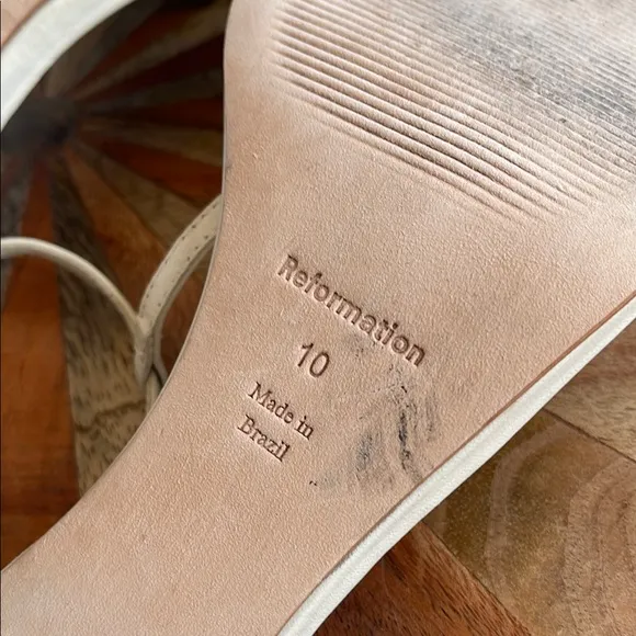 Reformation Ivory / cream Strappy Sandals with High Heel size 10