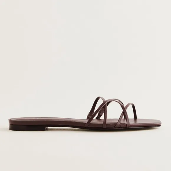 Reformation Wagner Strappy Flat Sandal In Espresso