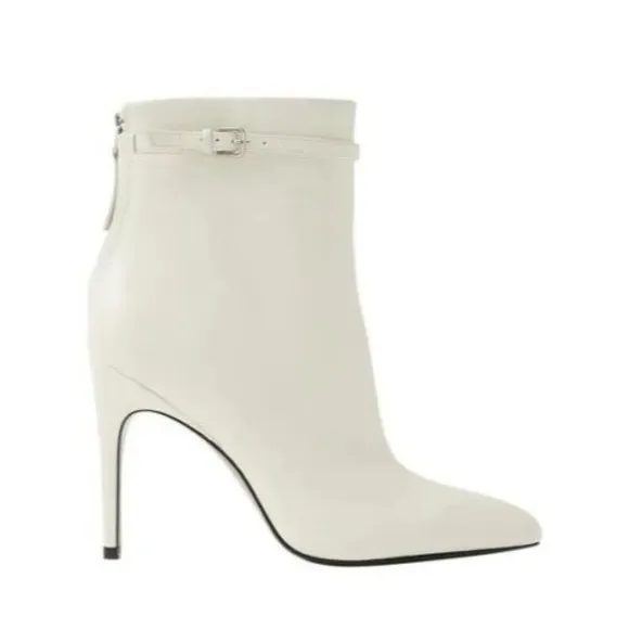 Reiss Ashton Leather White  Ankle Boots Sz 8  Eur 39 Uk 6 - Tried On Indoors