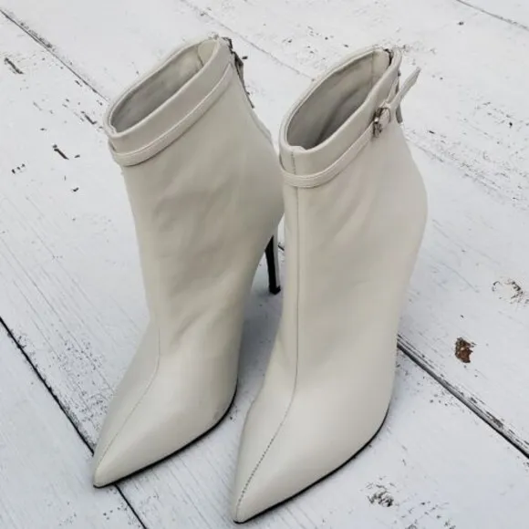 Reiss Ashton Leather White  Ankle Boots Sz 8  Eur 39 Uk 6 - Tried On Indoors