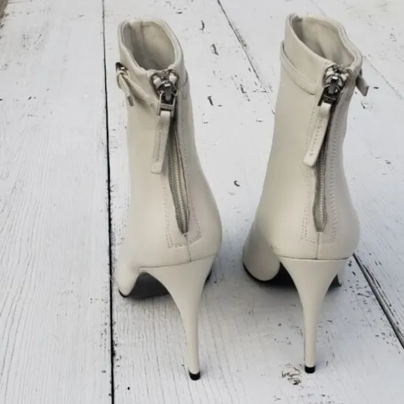 Reiss Ashton Leather White  Ankle Boots Sz 8  Eur 39 Uk 6 - Tried On Indoors