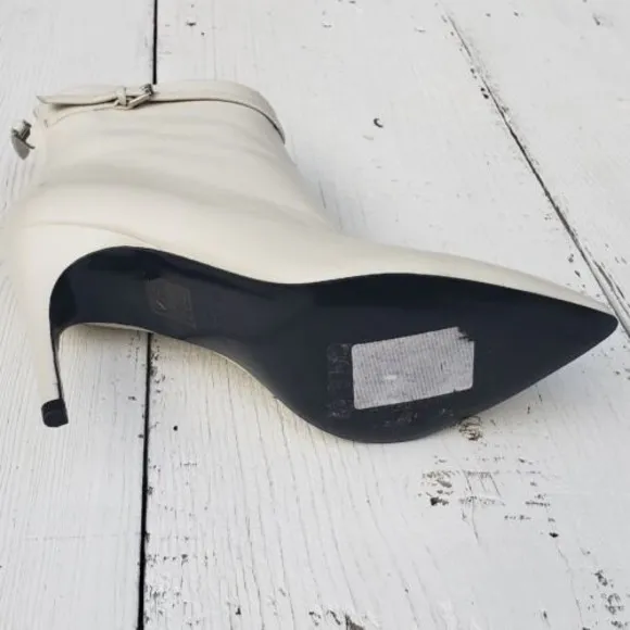 Reiss Ashton Leather White  Ankle Boots Sz 8  Eur 39 Uk 6 - Tried On Indoors