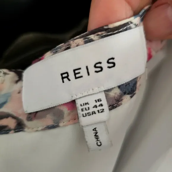 REISS Lucille Floral Ruched Ruffle detail Mini Skirt Sz 12 NWOT