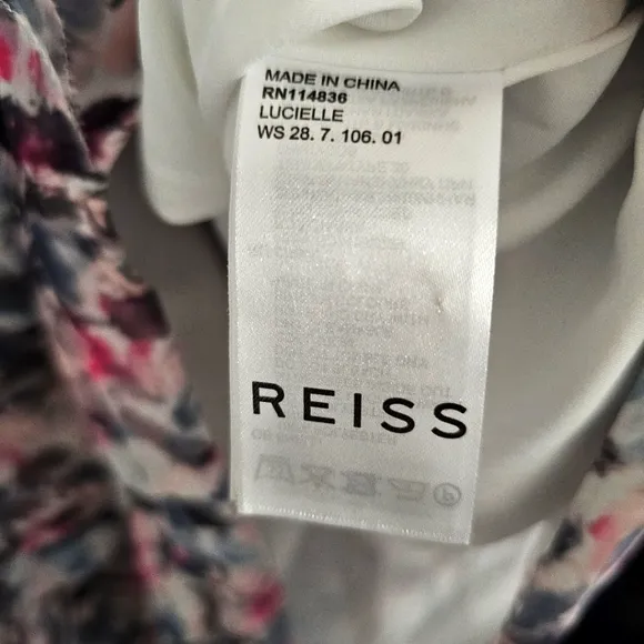REISS Lucille Floral Ruched Ruffle detail Mini Skirt Sz 12 NWOT