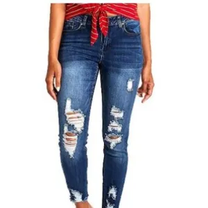 Resfeber Women's Ripped Boyfriend Skinny Jeans