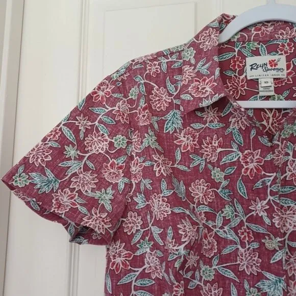 Reyn Spooner Vintage Hawaiian Shirtdress Burgundy NWOT