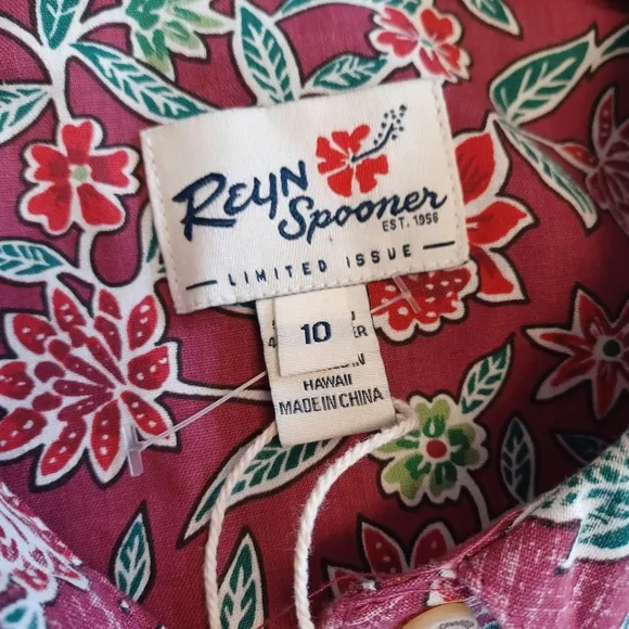 Reyn Spooner Vintage Hawaiian Shirtdress Burgundy NWOT
