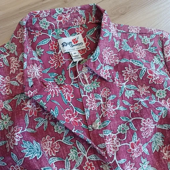 Reyn Spooner Vintage Hawaiian Shirtdress Burgundy NWOT
