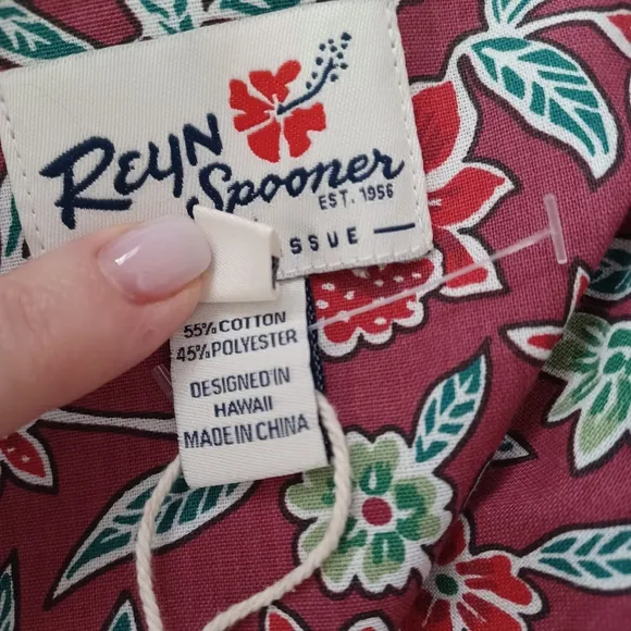 Reyn Spooner Vintage Hawaiian Shirtdress Burgundy NWOT