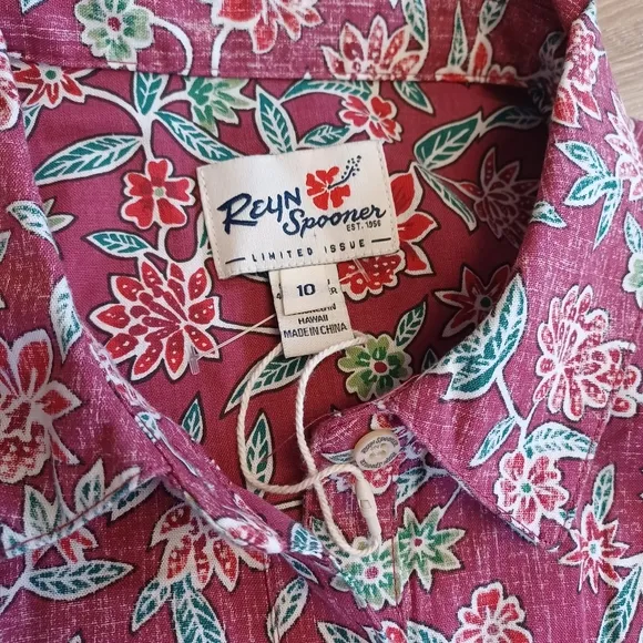 Reyn Spooner Vintage Hawaiian Shirtdress Burgundy NWOT