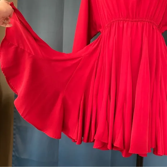 Rhode Caroline Godet Crepe Mini Dress