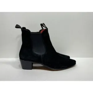 Rider Burns Chelsea Boots Women's Black Suede Biker Size 42 EU / 11 US
