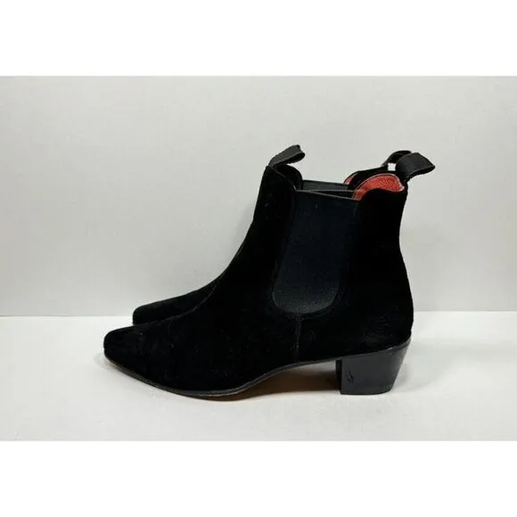 Rider Burns Chelsea Boots Women's Black Suede Biker Size 42 EU / 11 US