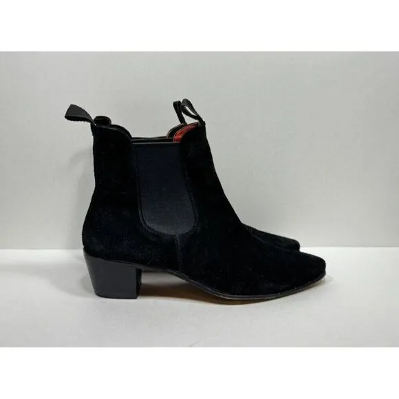 Rider Burns Chelsea Boots Women's Black Suede Biker Size 42 EU / 11 US