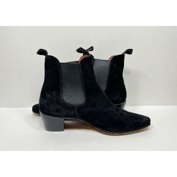 Rider Burns Chelsea Boots Women's Black Suede Biker Size 42 EU / 11 US