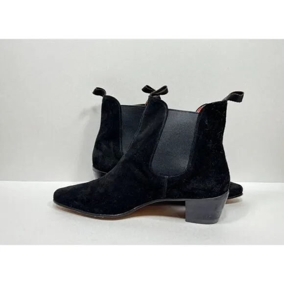 Rider Burns Chelsea Boots Women's Black Suede Biker Size 42 EU / 11 US