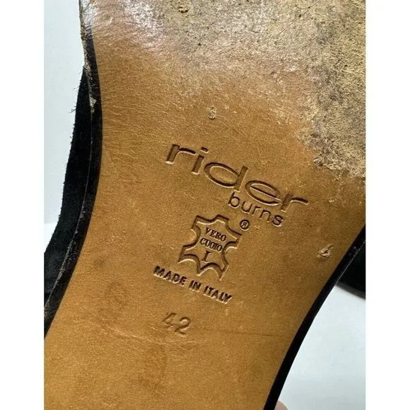 Rider Burns Chelsea Boots Women's Black Suede Biker Size 42 EU / 11 US
