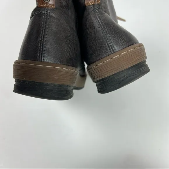 Rieker Mixed Media Boots Leather Gray Lace Up Size 40