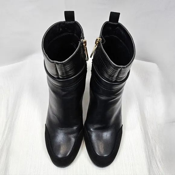 River Island Gold Hardware Block Heel Ankle Boots