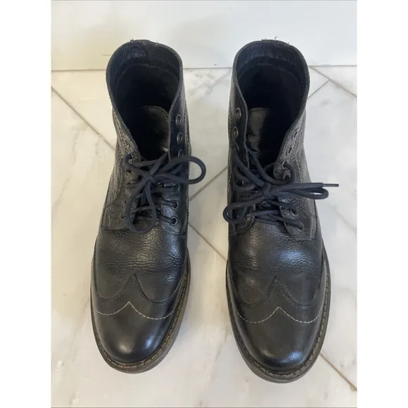 ROAN By Bed Stu Men’s Size 9 Black Leather Wing Tip Ankle Boots Excellent Shape