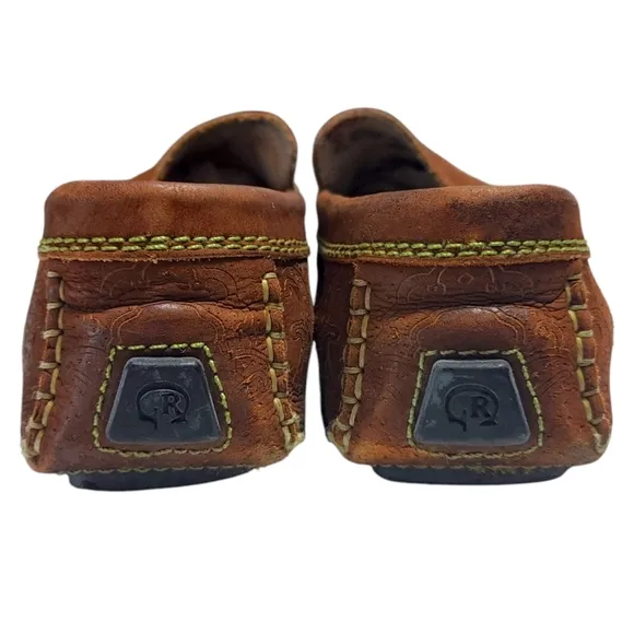 Robert Graham Verrazano Brown Suede Paisley Nubuck Drivers Men's Size 8