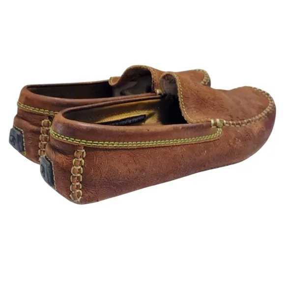 Robert Graham Verrazano Brown Suede Paisley Nubuck Drivers Men's Size 8