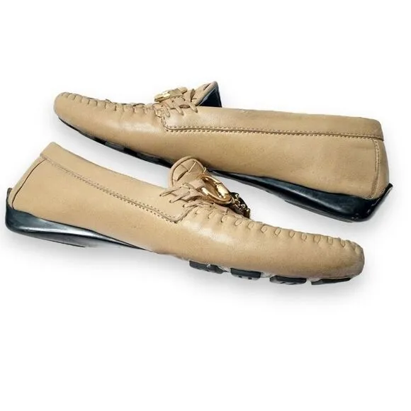 Robert Zur Perlata Shell True Glove Tan Leather Driving Loafers Women’s Size 7.5