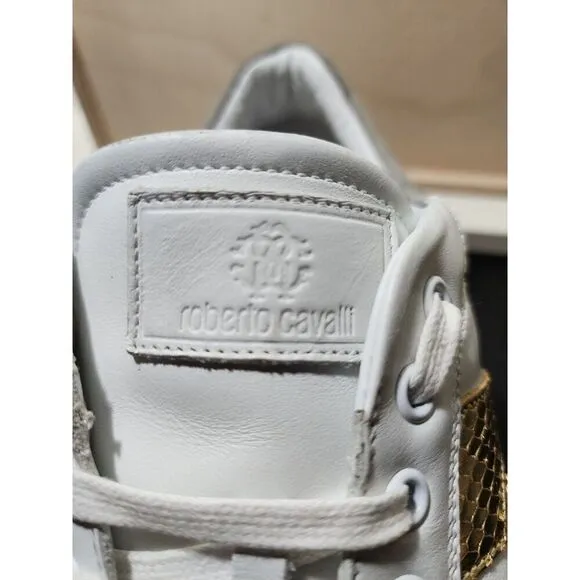 ROBERTO CAVALLI COLOUR BLOCK SNAKE PANEL SNEAKERS size 45