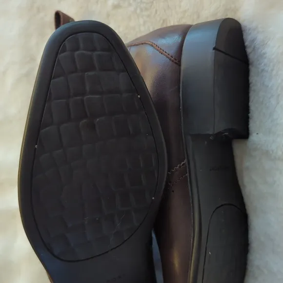 Rockport Women Chelsea Boots Brown Leather Stretch Square Ankle Slip On Size 7