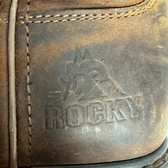 Rocky Original Brown Ride Men's Steel-Toe Work Boots Size 9M