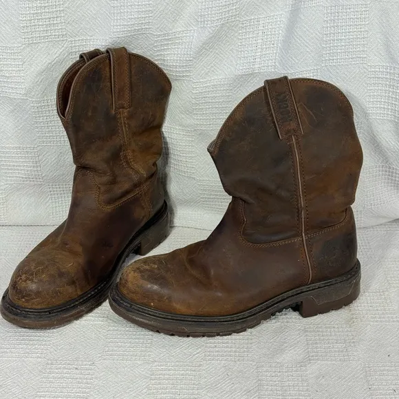Rocky Original Brown Ride Men's Steel-Toe Work Boots Size 9M