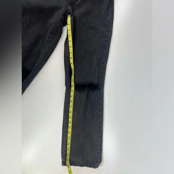 Rolla’s Original High Rise Straight Distressed Denim Jeans Stone Black US 27