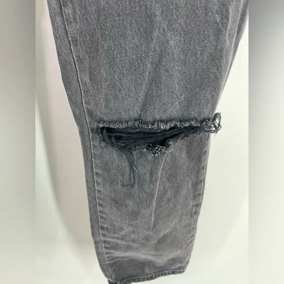 Rolla’s Original High Rise Straight Distressed Denim Jeans Stone Black US 27