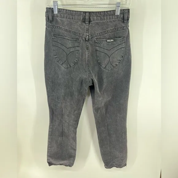 Rolla’s Original High Rise Straight Distressed Denim Jeans Stone Black US 27
